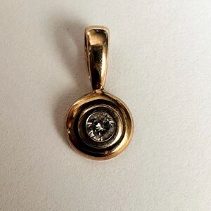 Gold Bezel Set Diamond Pendant